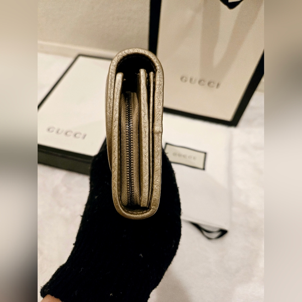 Gucci Metallic Cellarius Calfskin 1973 Continental Wallet - Picture 9 of 16